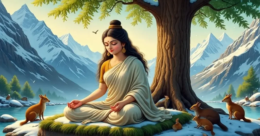Maa Parvati performing intense tapasya (penance)