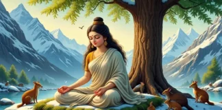 Maa Parvati performing intense tapasya (penance)
